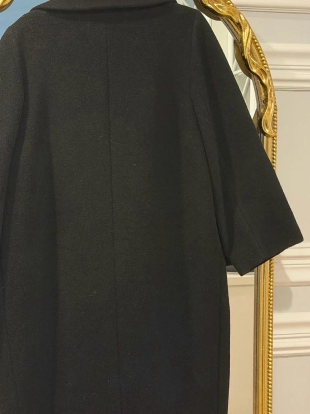 Gucci Vintage Black Belted Wrap Coat Wool Minimalist Luxury Like New - Picture 5 of 6